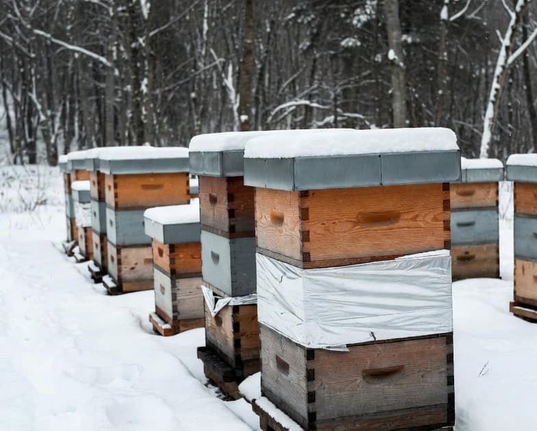 Beehives in the winter ohio