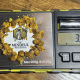 Raw bee pollen on digital scale for health and wellness benefits.