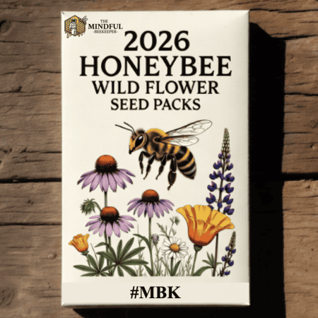 Organic honeybee seed packets for attracting pollinators and supporting local ecosystems.