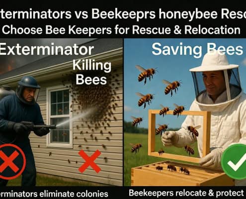 Beekeeper Protecting Bees from Removal